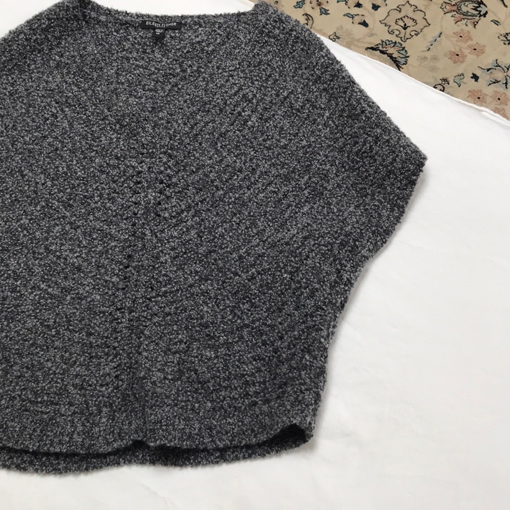 Eileen Fisher wool mini poncho